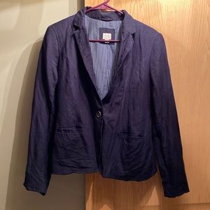 Target brand a new day size 8 women’s navy linen rayon polyester jacket